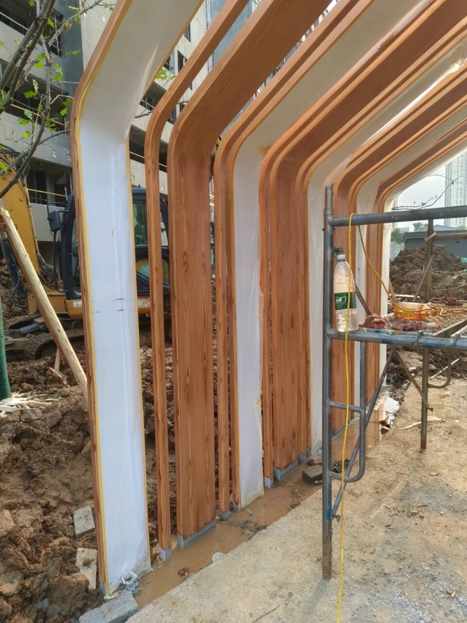 廊架长廊木纹漆包工包料多少钱