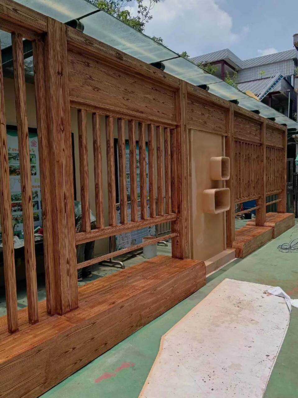 钢结构仿木纹漆，金属面木纹漆，镀锌管木纹漆施工价格